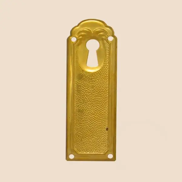 Abverkauf Jugendstil Möbelschild Messing MPA 25 x 80mm mit Schlüsselloch Serie JU016