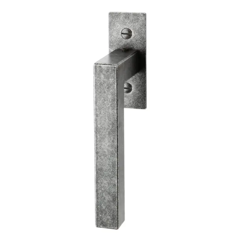 Geprüft Fenstergriff auf Rosette Nr.: 505-R Eisen schwarz passiviert L: 82mm Serie FG050