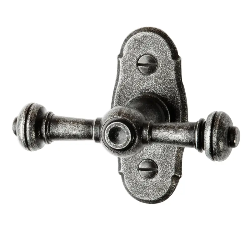 Fensterolive auf Rosette Nr.: 503-R Eisen schwarz passiviert L: 90mm Serie FG058 Highlight