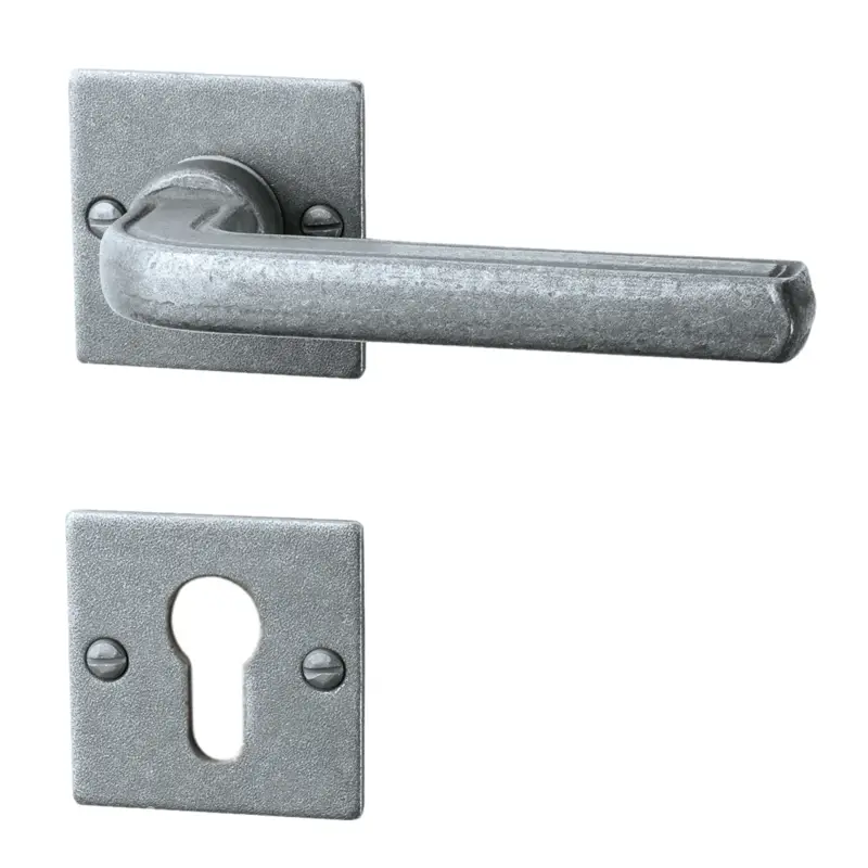 Billig Rosettengarnitur in Schmiedeeisen thermopatiniert ® PZ mit TD054 Serie TG505