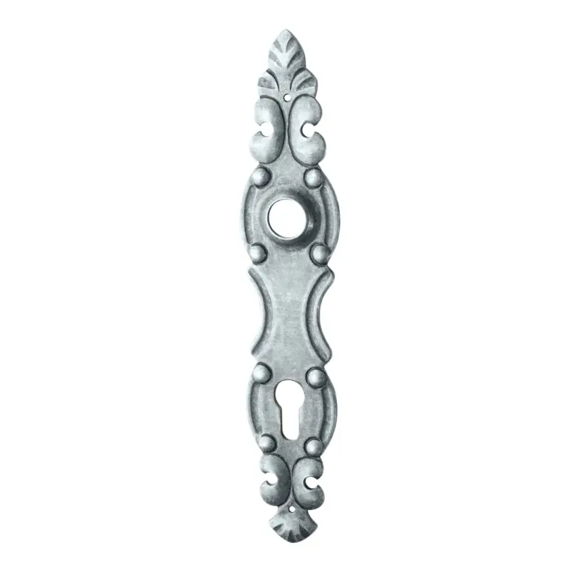 Haustürschild Dist. 92 mm PZ, Eisen thermopatiniert ® L x B: 290 mm x 74 mm der Serie TS506 Preisreduziert