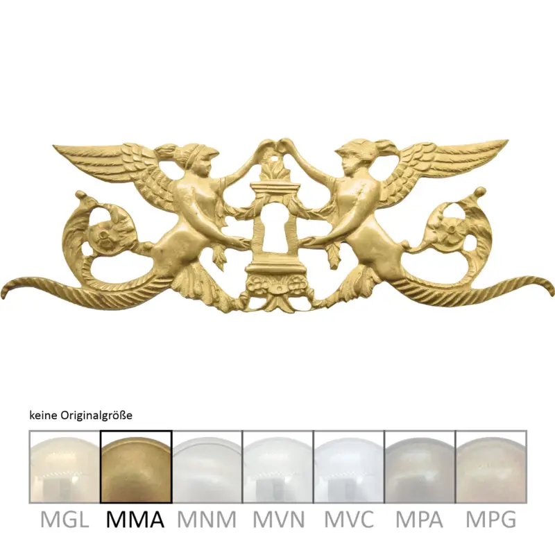 Klassizismus Möbelschild geprägt Messing MMA 185x60mm mit Schlüsselloch Serie KL122 Mega-Angebot